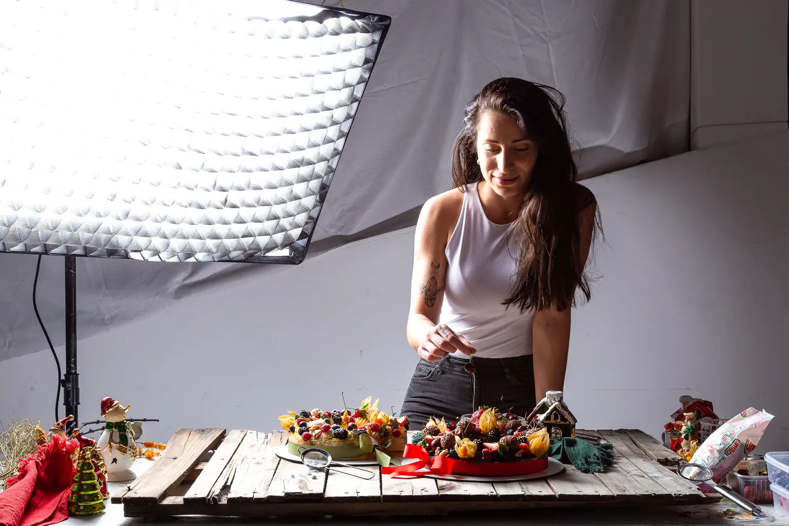 Food styling e preparação de cena para fotografia